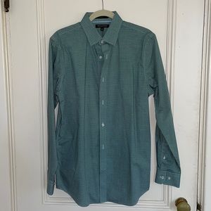 Green checkered Banana Republic cotton dress shirt.